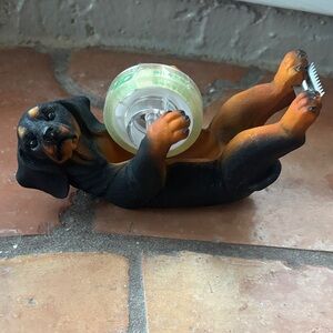 Dachshund Dog Tape Dispenser - Black and Brown